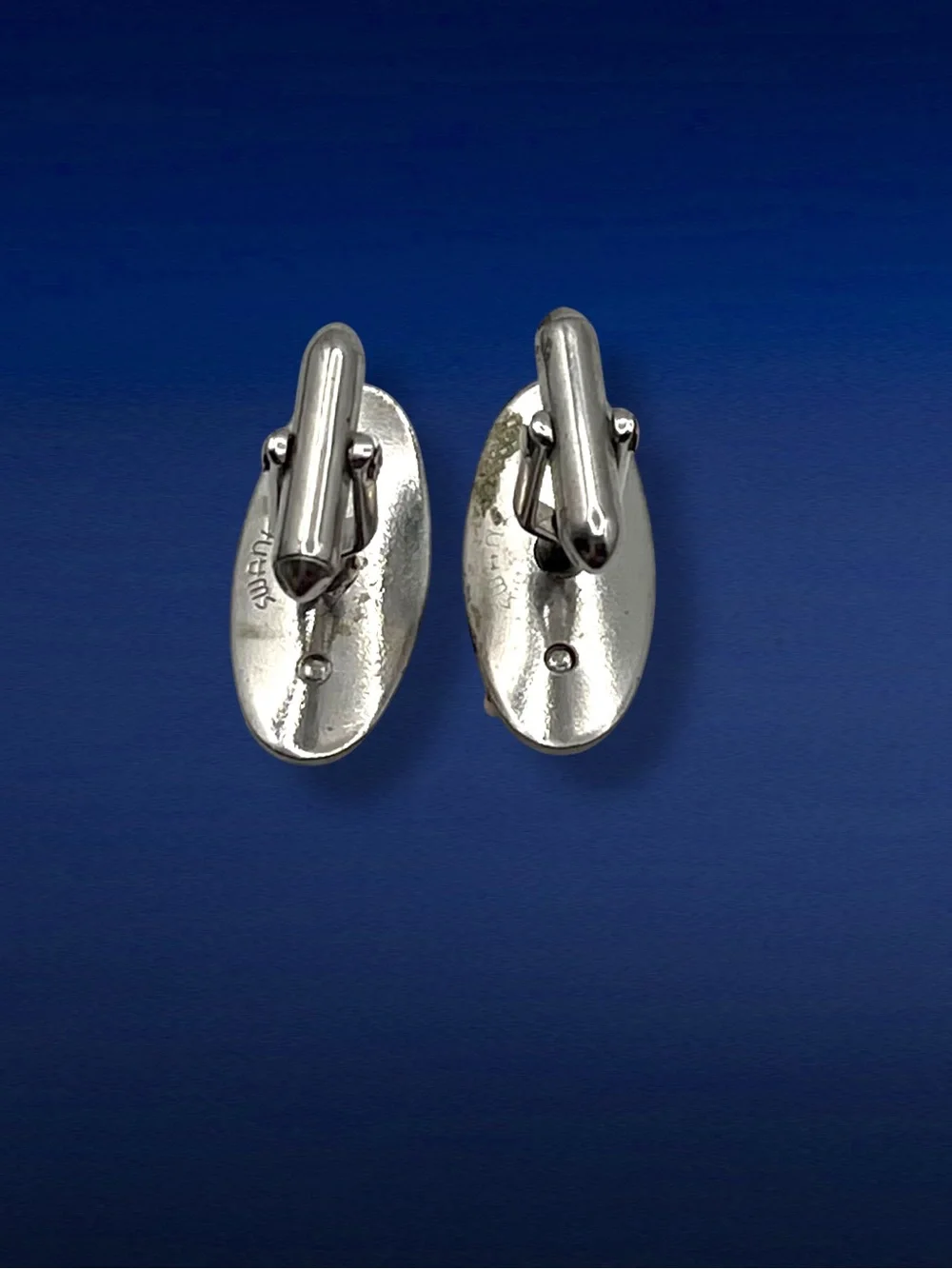 Vintage Pair of Two Tone Swank Cufflinks With Name of Bill Mid Century Estate Pc
